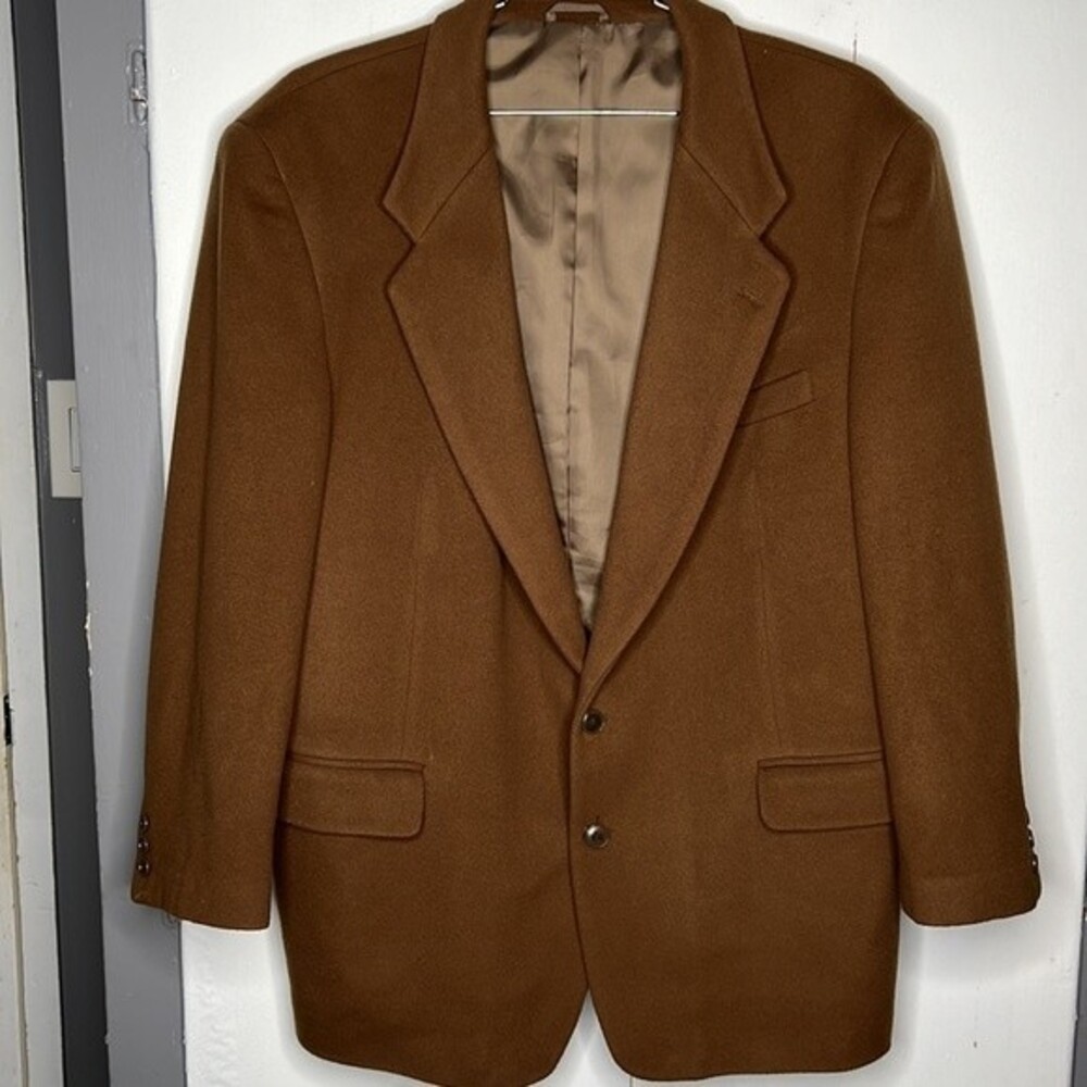 Louis Raphael wool cashmere brown two button Blazer size 46 R
